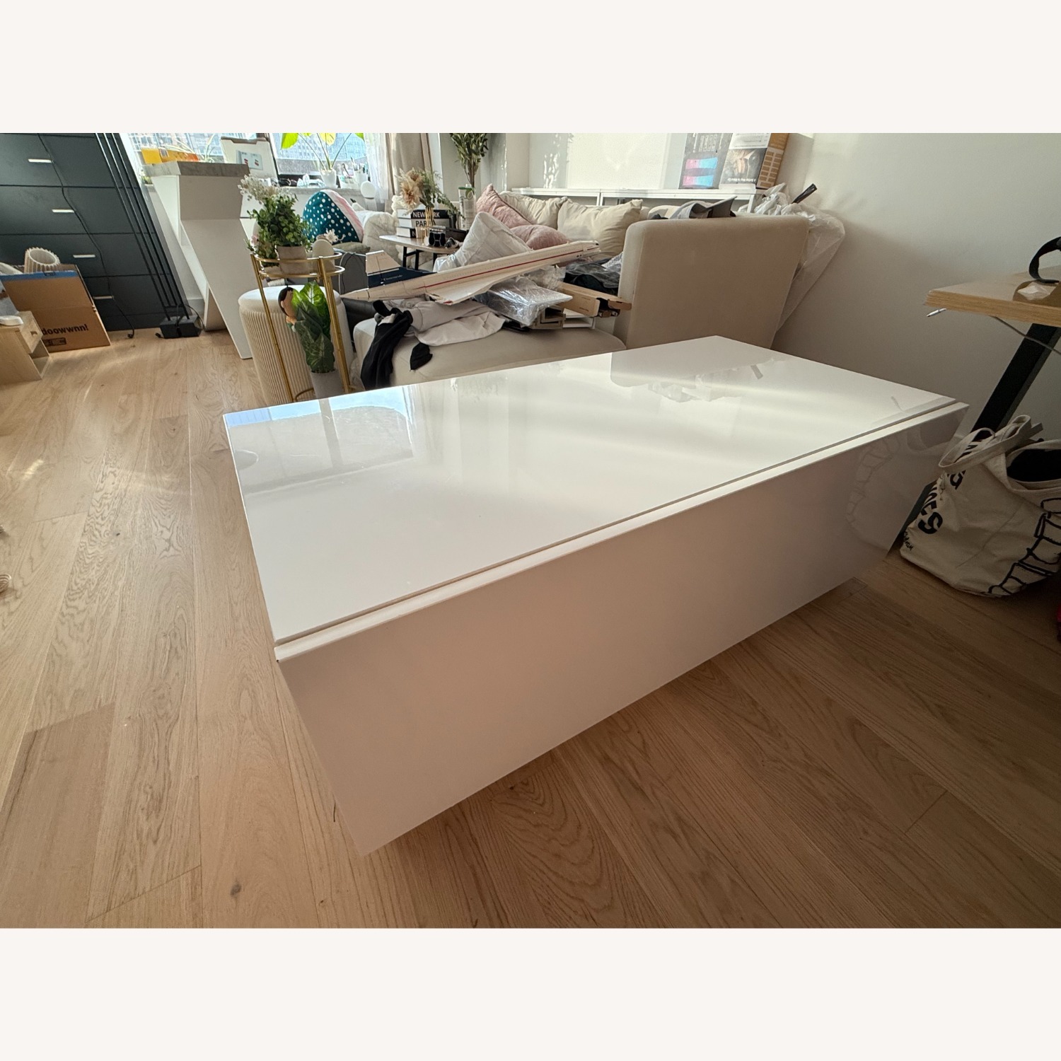 AllModern Carson White Wood Coffee Table - image-3