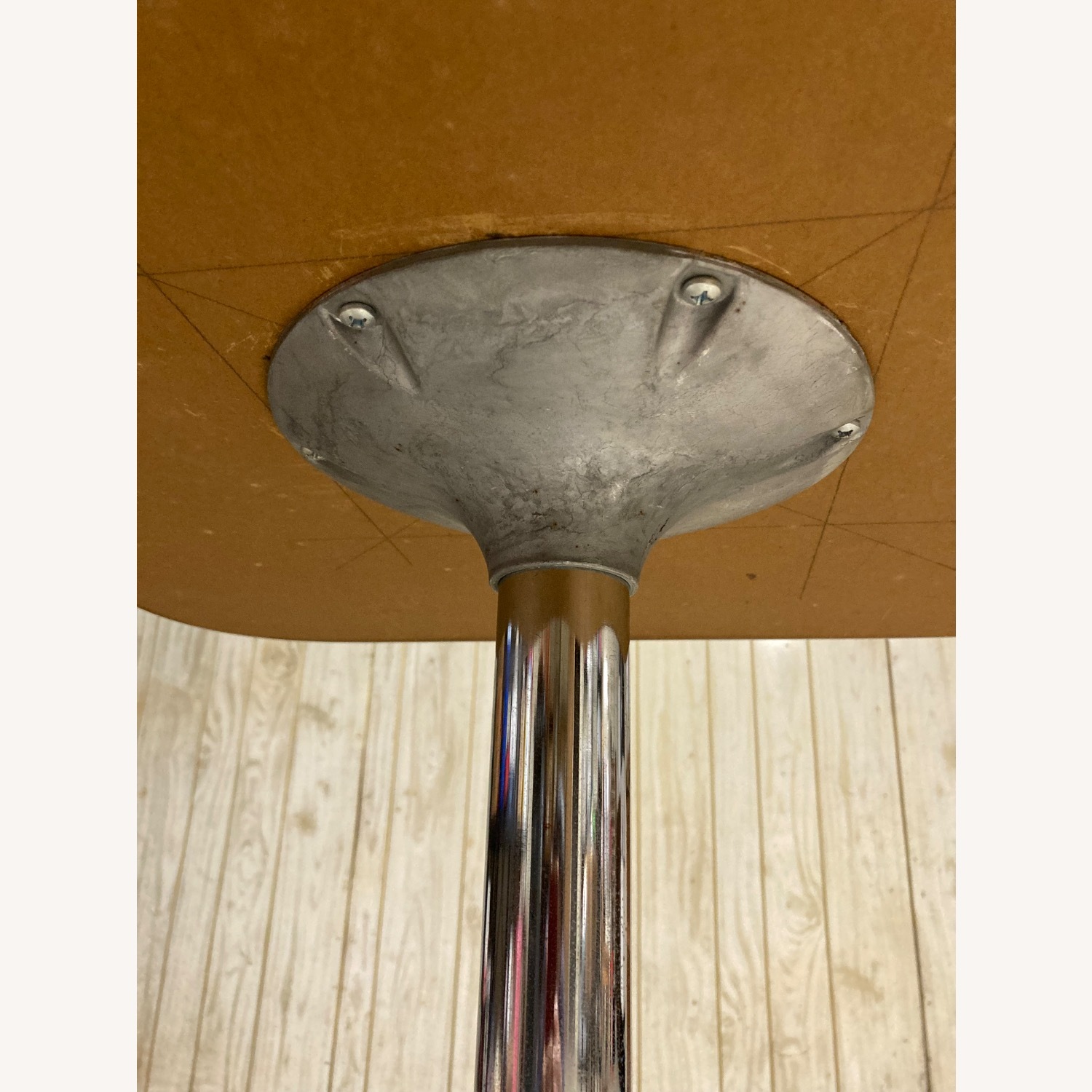 Blue Metal and Wood Side Table - image-6