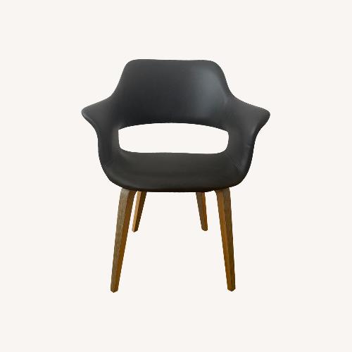 Used Article Dark Gray Faux Leather Dining Chairs for sale on AptDeco