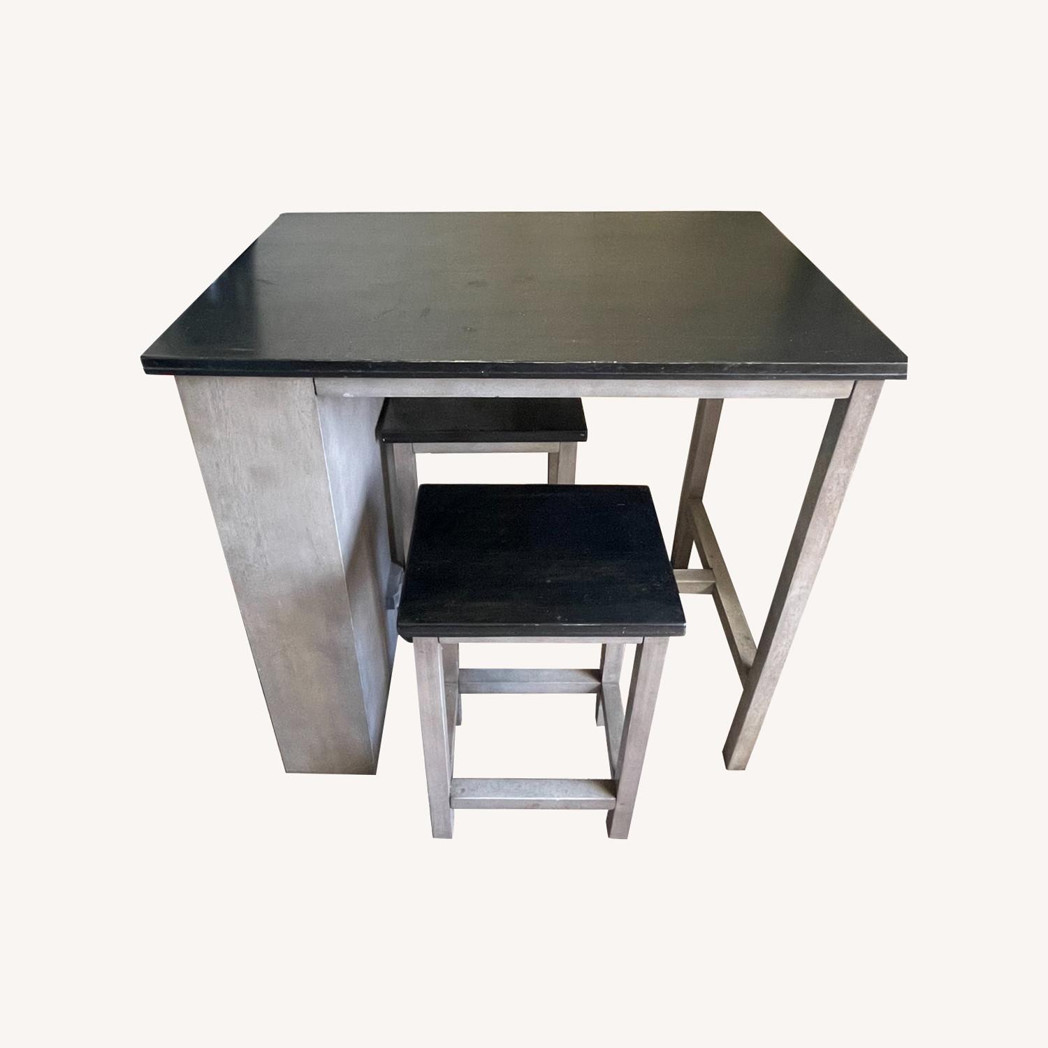 Pottery Barn Counter Height Gray Wood Dining Table - image-0