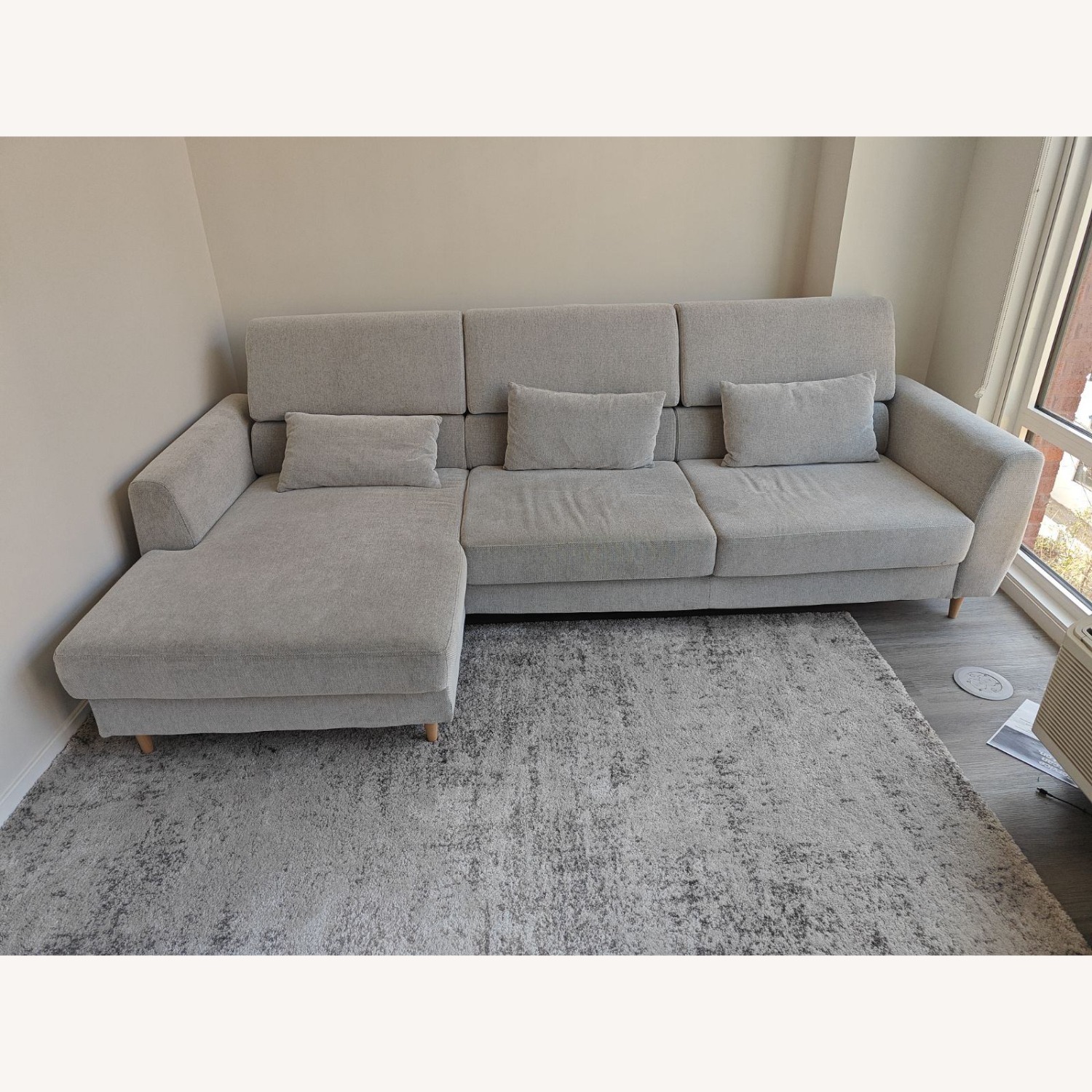 IKEA Slatrop 3 wide Sofa with Chaise - image-1
