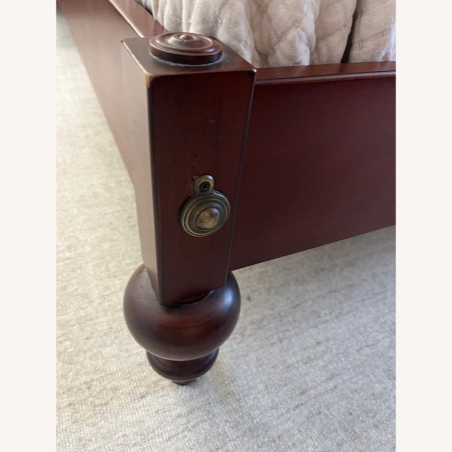 Ethan Allen Dark Brown Wood Queen Bed - image-3