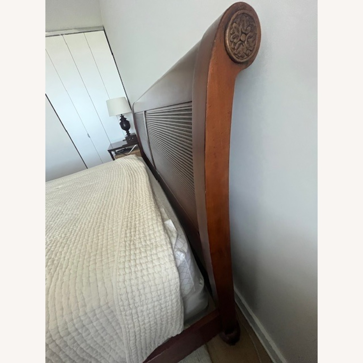 Ethan Allen Dark Brown Wood Queen Bed - image-5