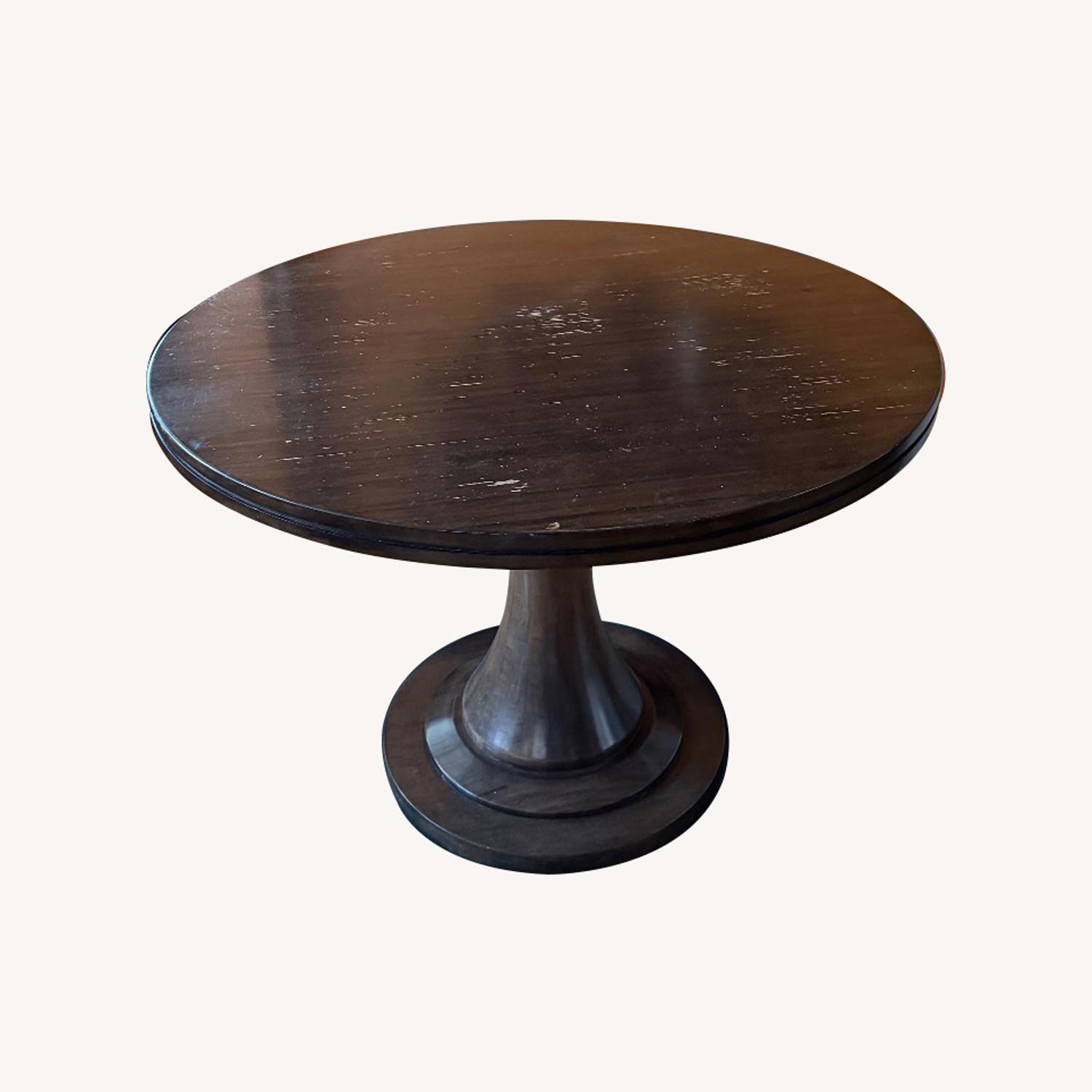 Dark Brown Wood Dining Table - image-0