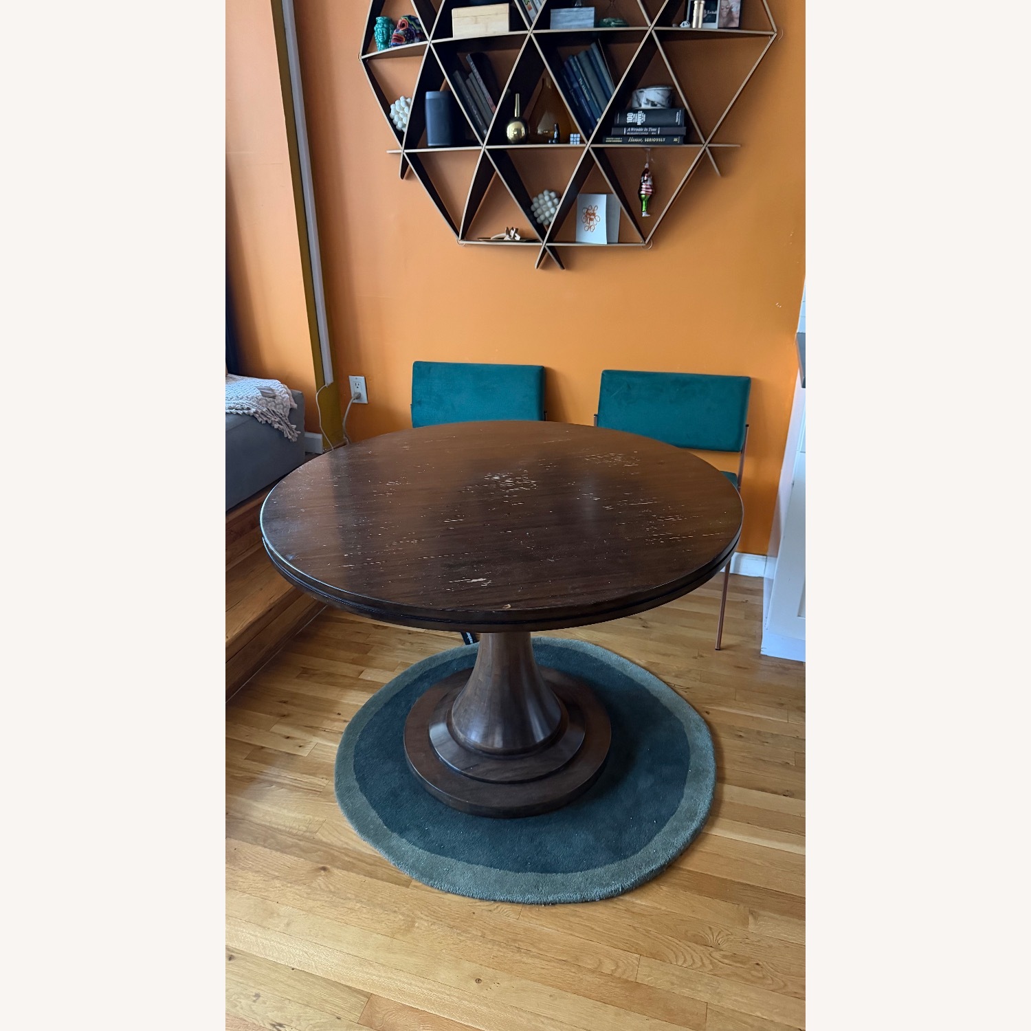 Dark Brown Wood Dining Table - image-2
