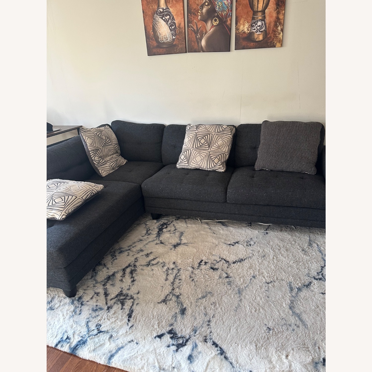 Dark Gray Fabric 2 Piece Sectional - image-4