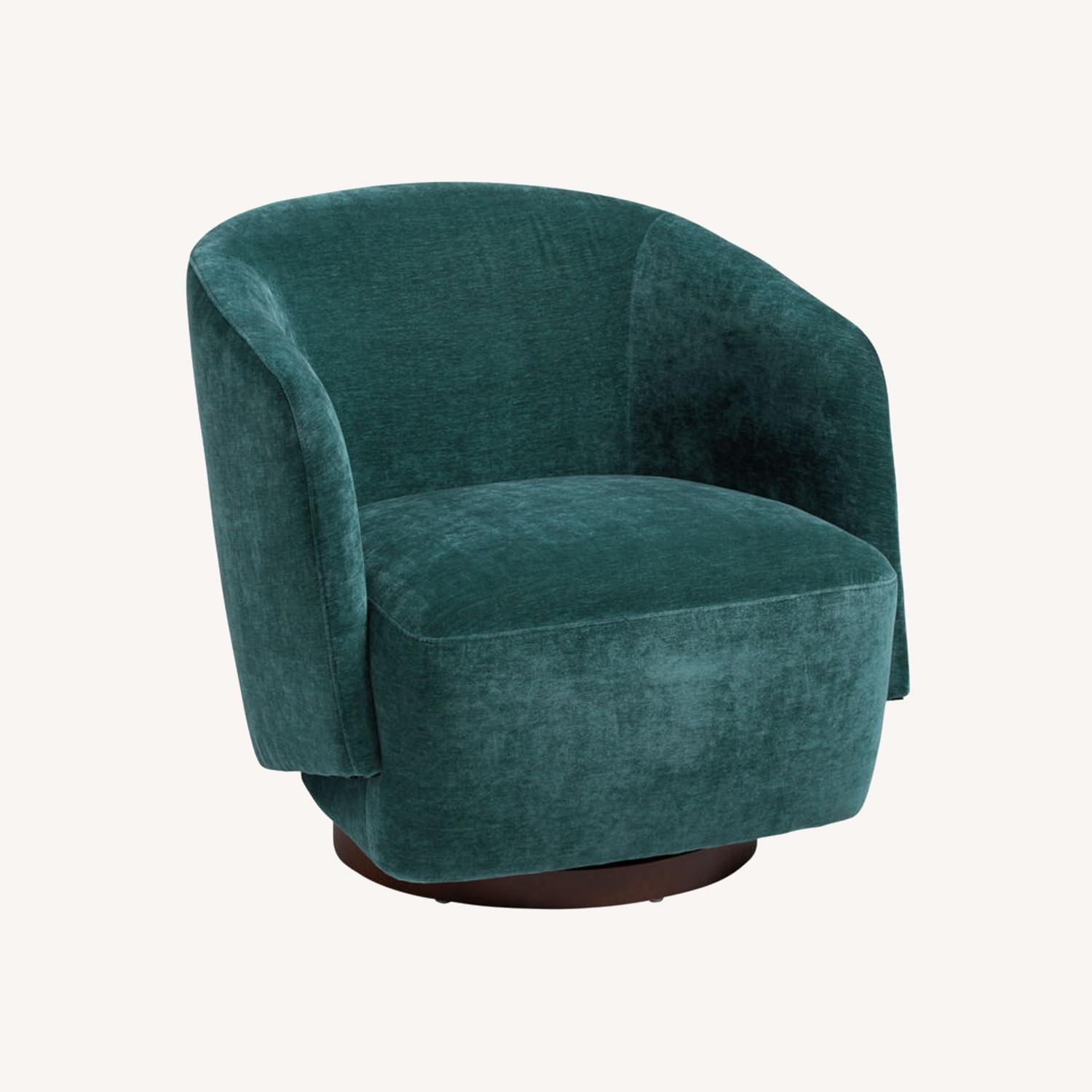 World Market Green Fabric Armchair - image-0