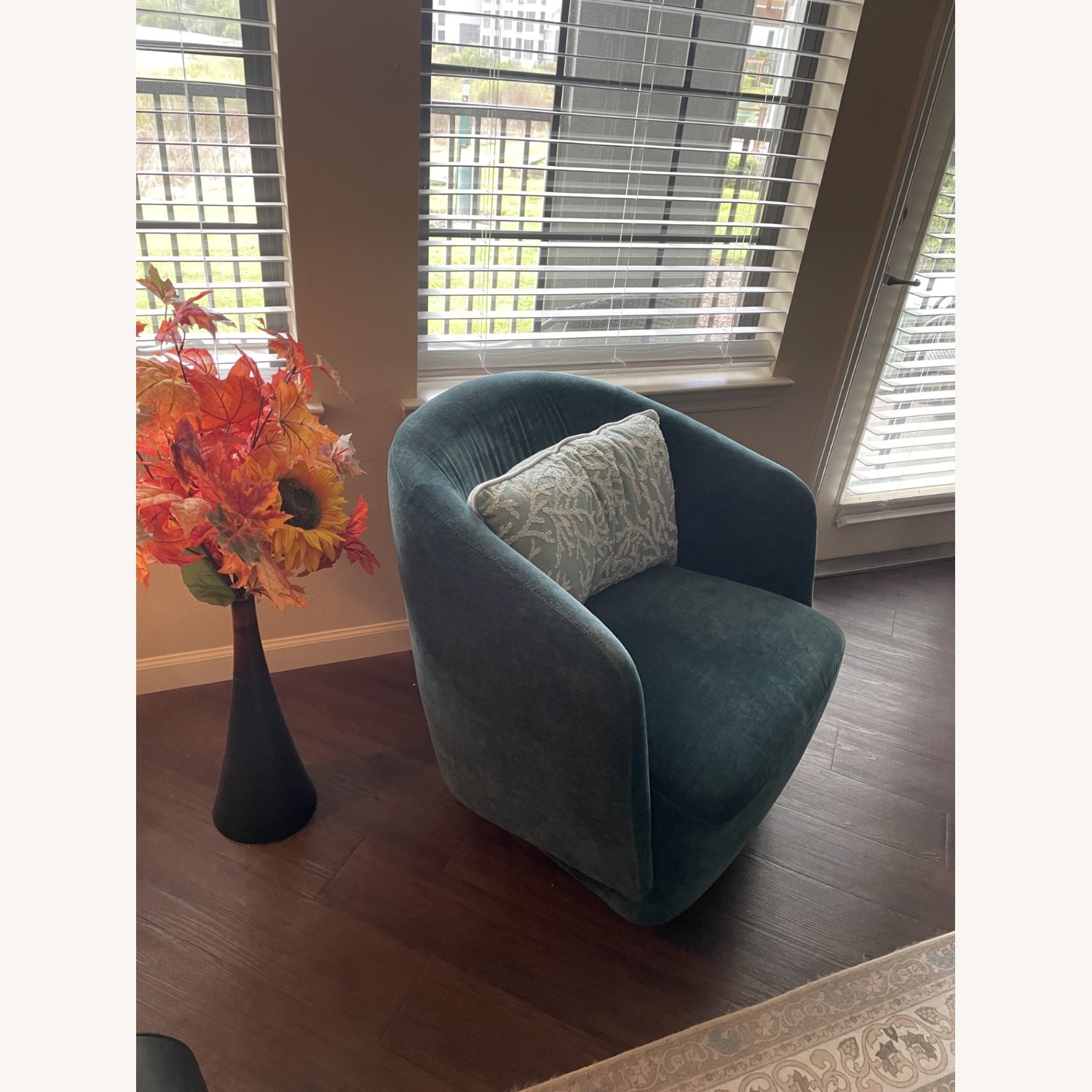 World Market Green Fabric Armchair - image-1