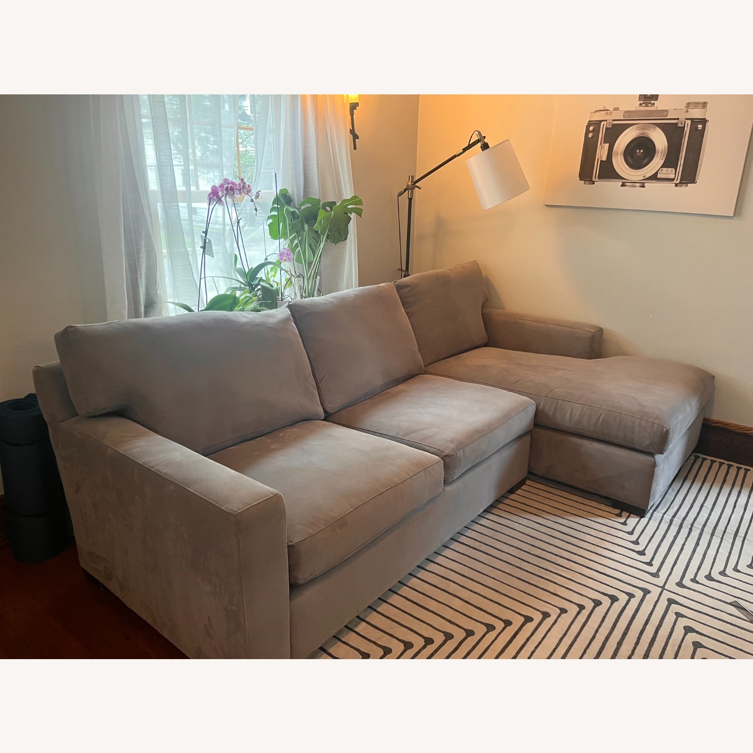 Crate & Barrel Axis II Light Gray 2 Piece Sectional - image-2