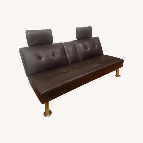 Used Dark Brown Leather Futon for sale on AptDeco