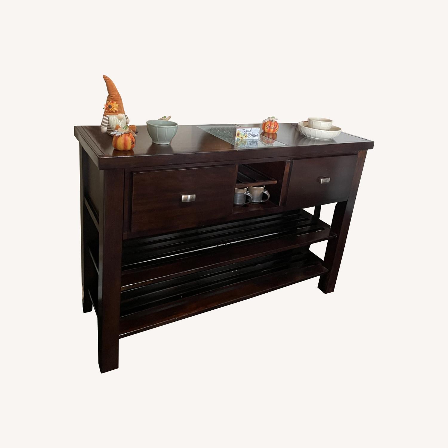 Ashley Furniture Dark Brown Wood Sideboard - image-0