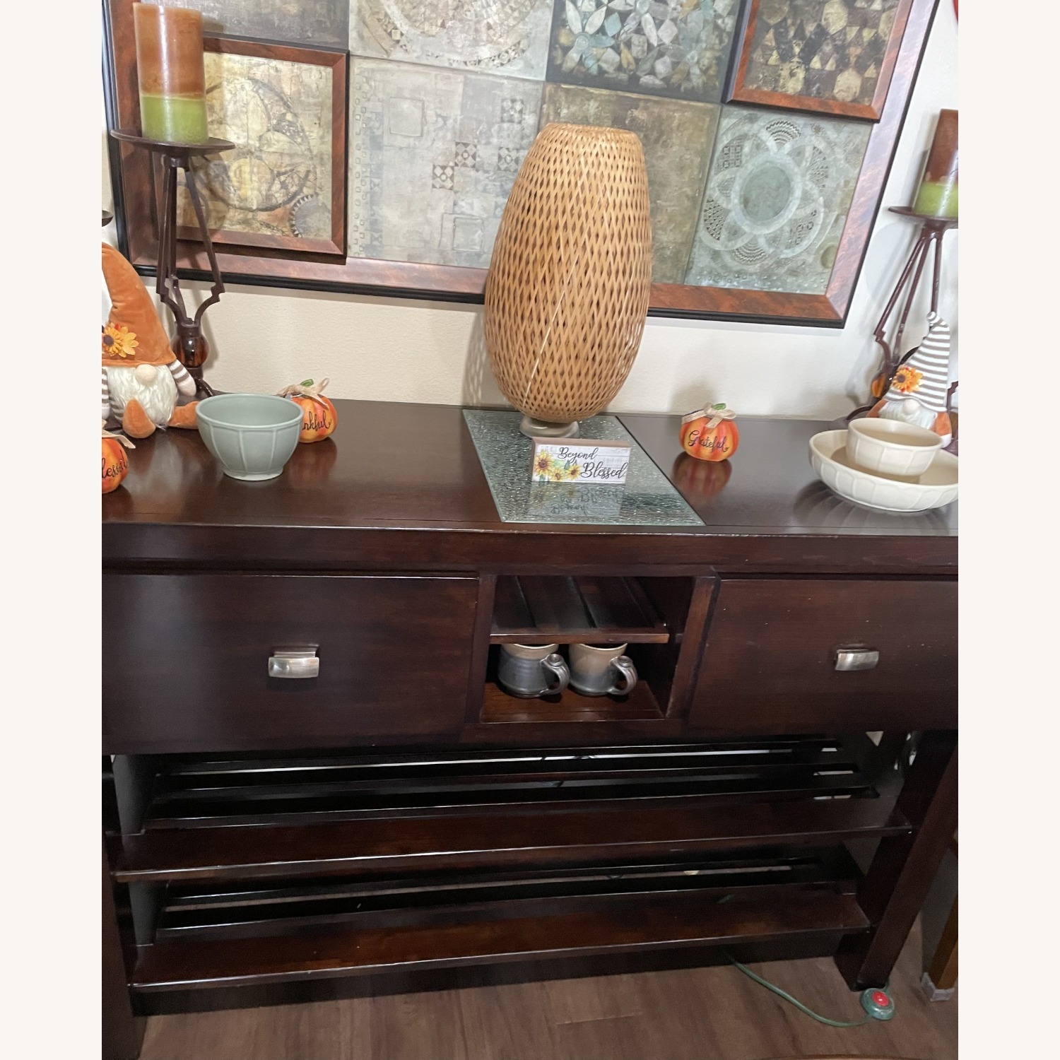 Ashley Furniture Dark Brown Wood Sideboard - image-1