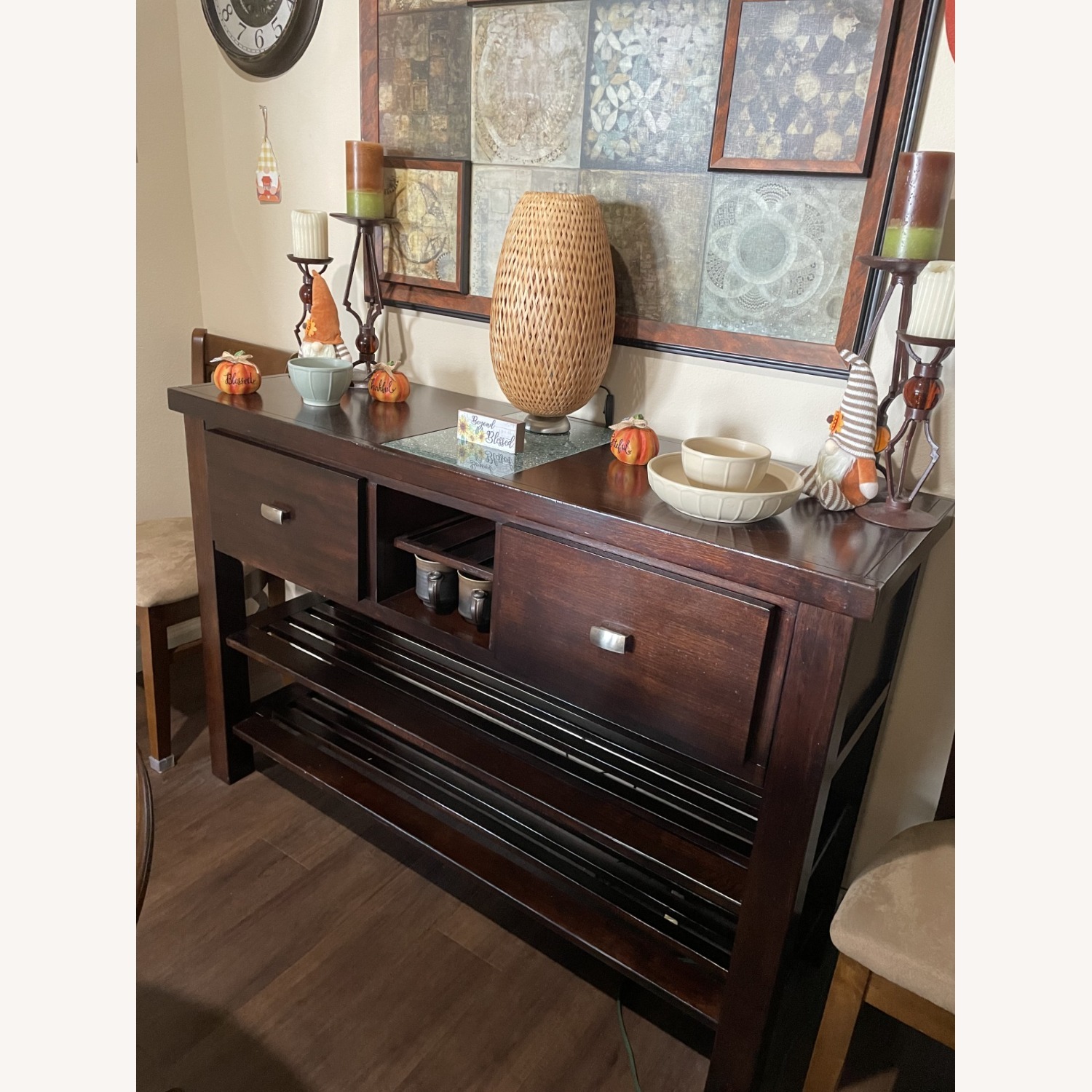 Ashley Furniture Dark Brown Wood Sideboard - image-3