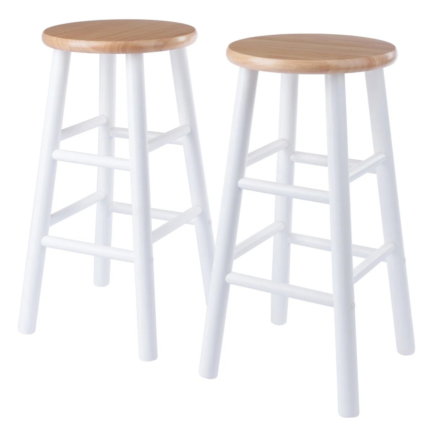 Wayfair Cherlin White Wood Two Stools - image-0
