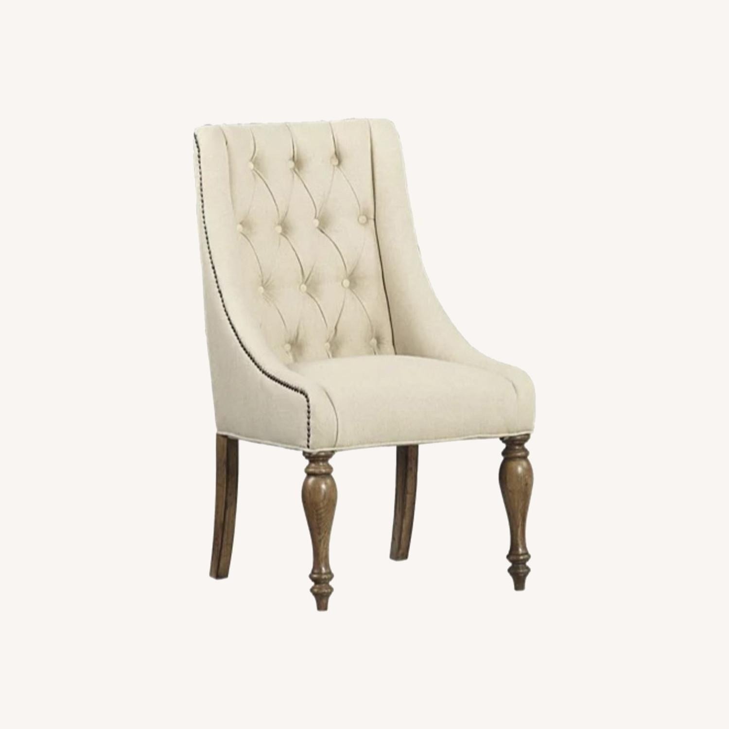 Havertys Natural Fabric Dining Chairs - image-0