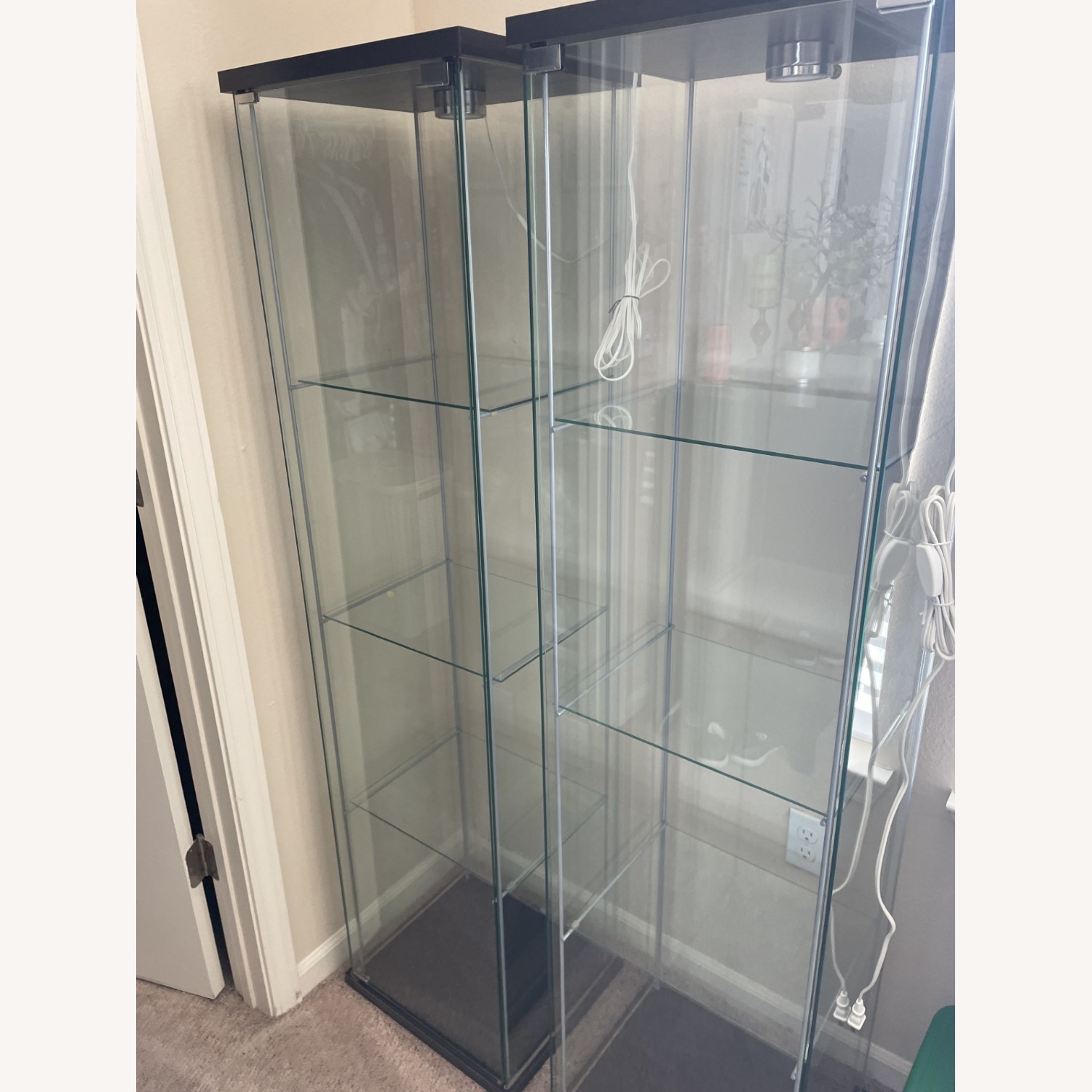 IKEA Detolf Glass Collectible Curio W Lights - image-1