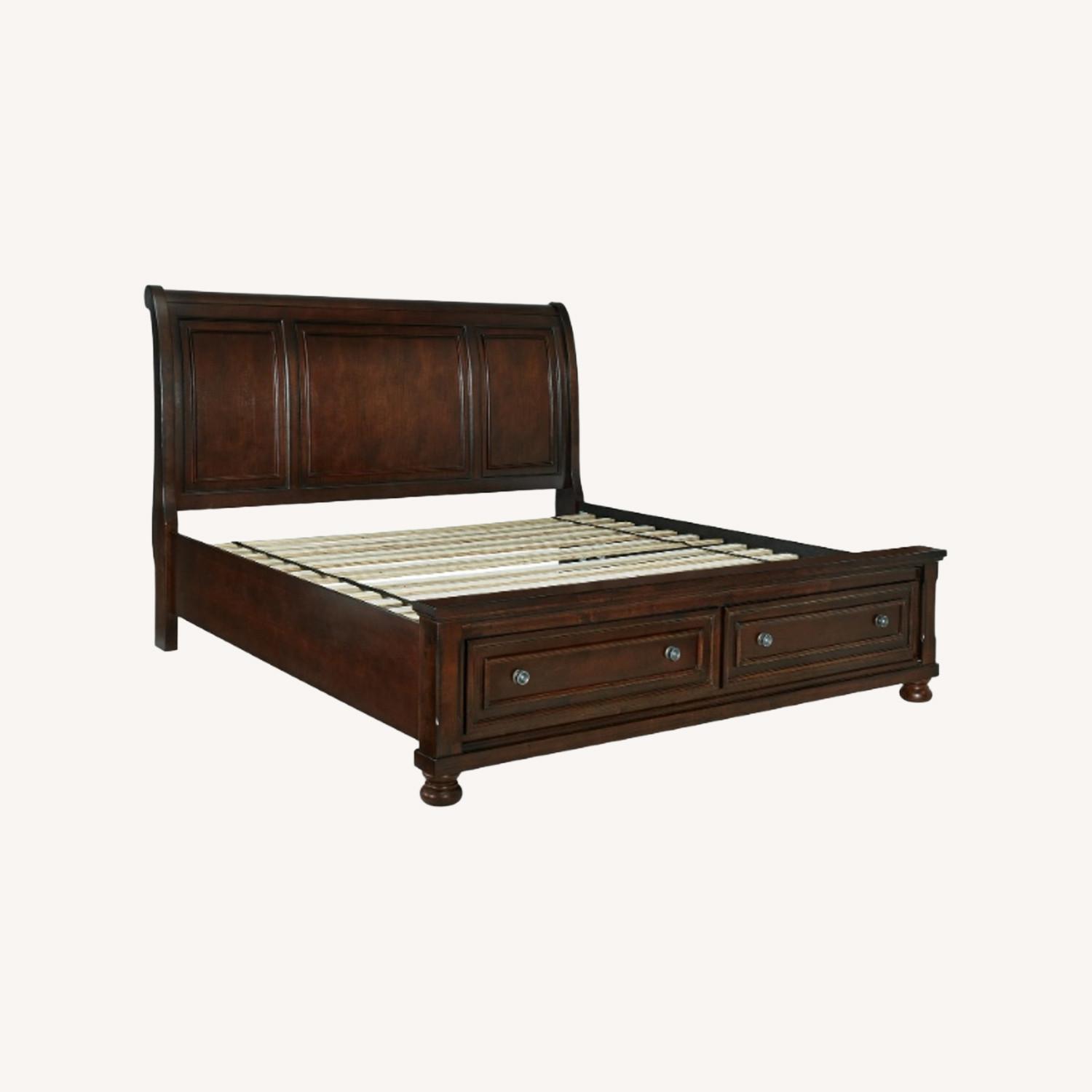 Ashley Furniture Porter Dark Brown Wood King Bed - image-0