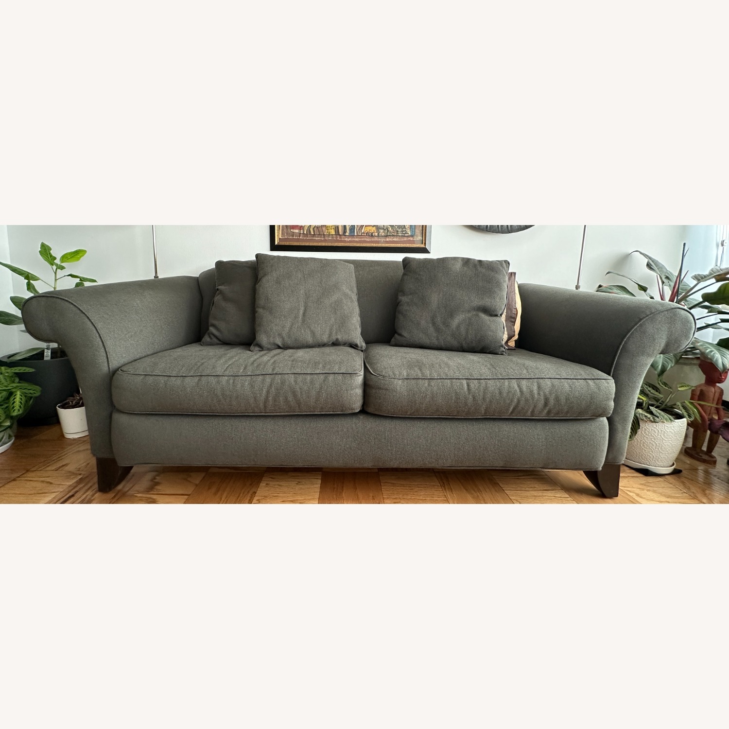Dark Gray Fabric 3+ Seater Sofa - image-2