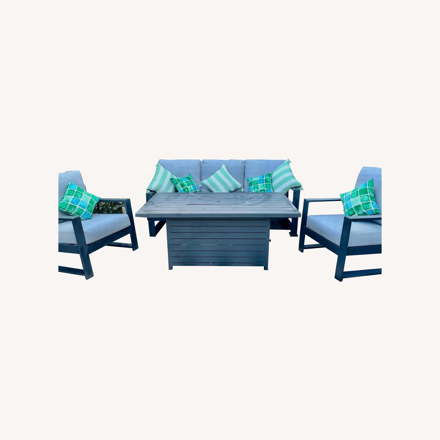 Light Gray Metal Patio Furniture - image-0