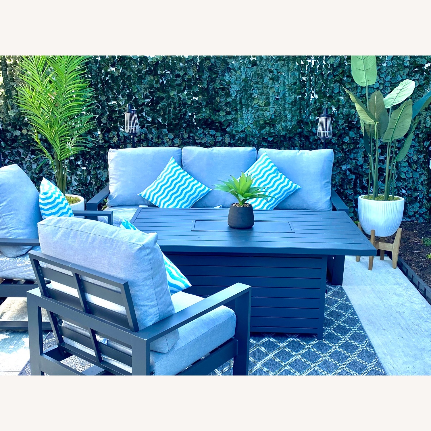 Light Gray Metal Patio Furniture - image-1