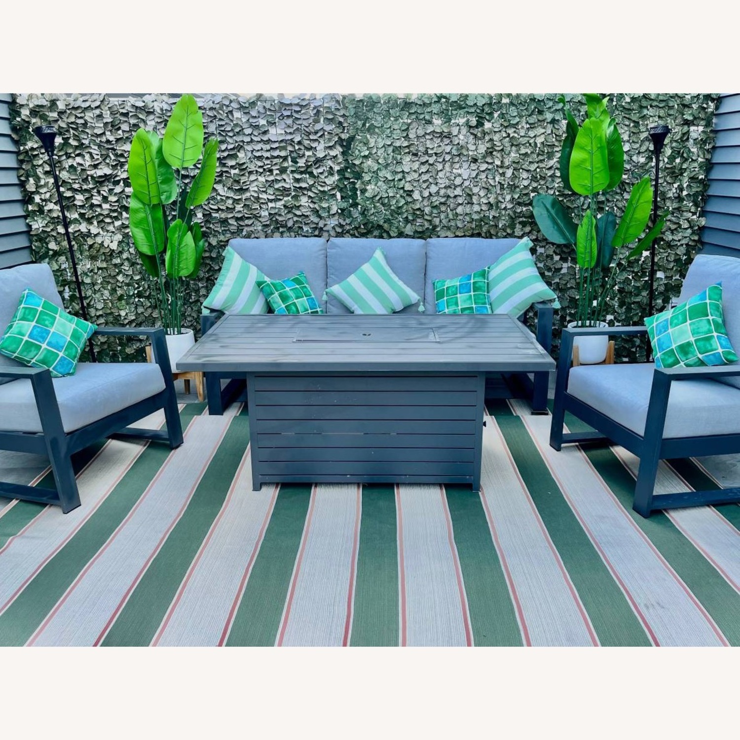 Light Gray Metal Patio Furniture - image-3