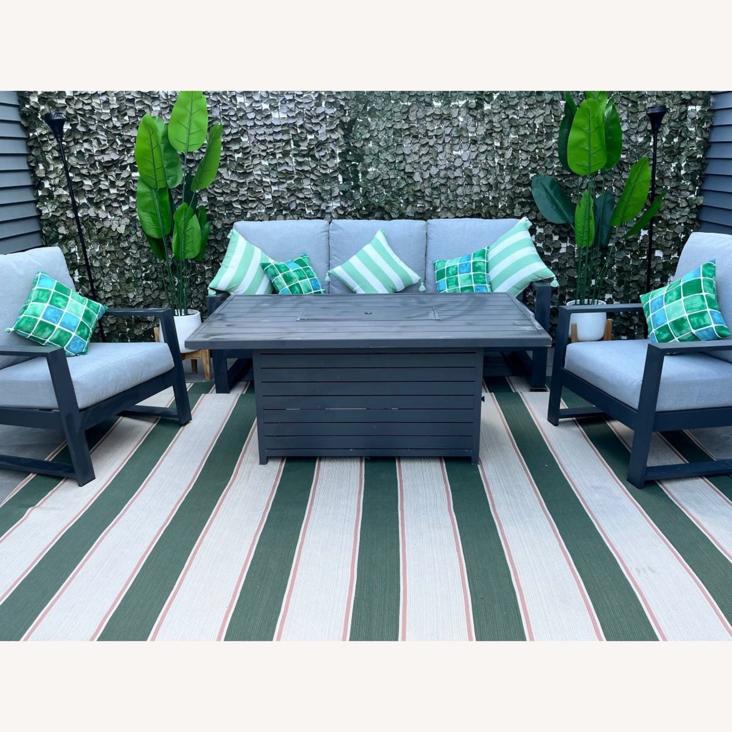 Light Gray Metal Patio Furniture - image-4