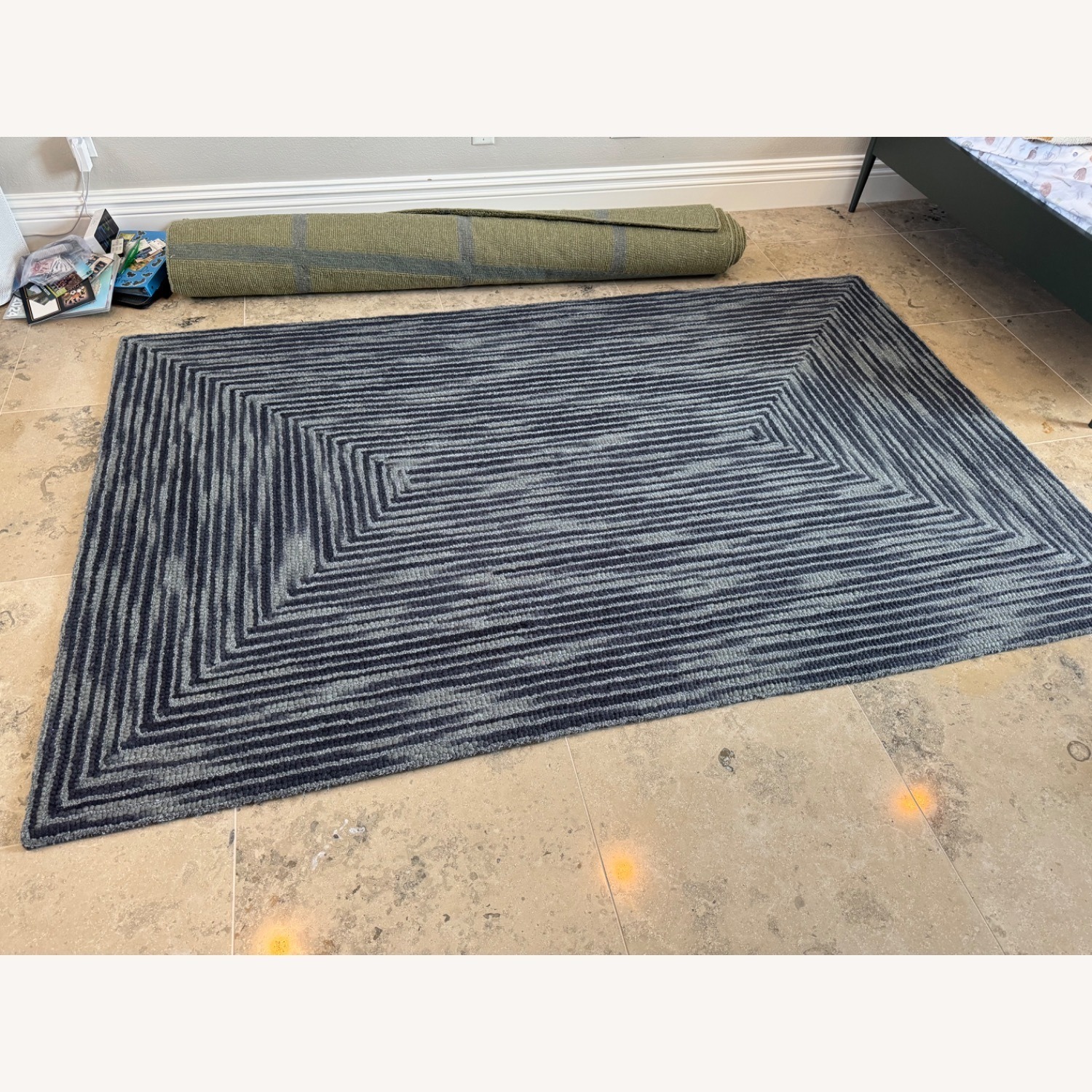 Pottery Barn Kids Mercer Blue Area Rug 8' x 10' - image-2