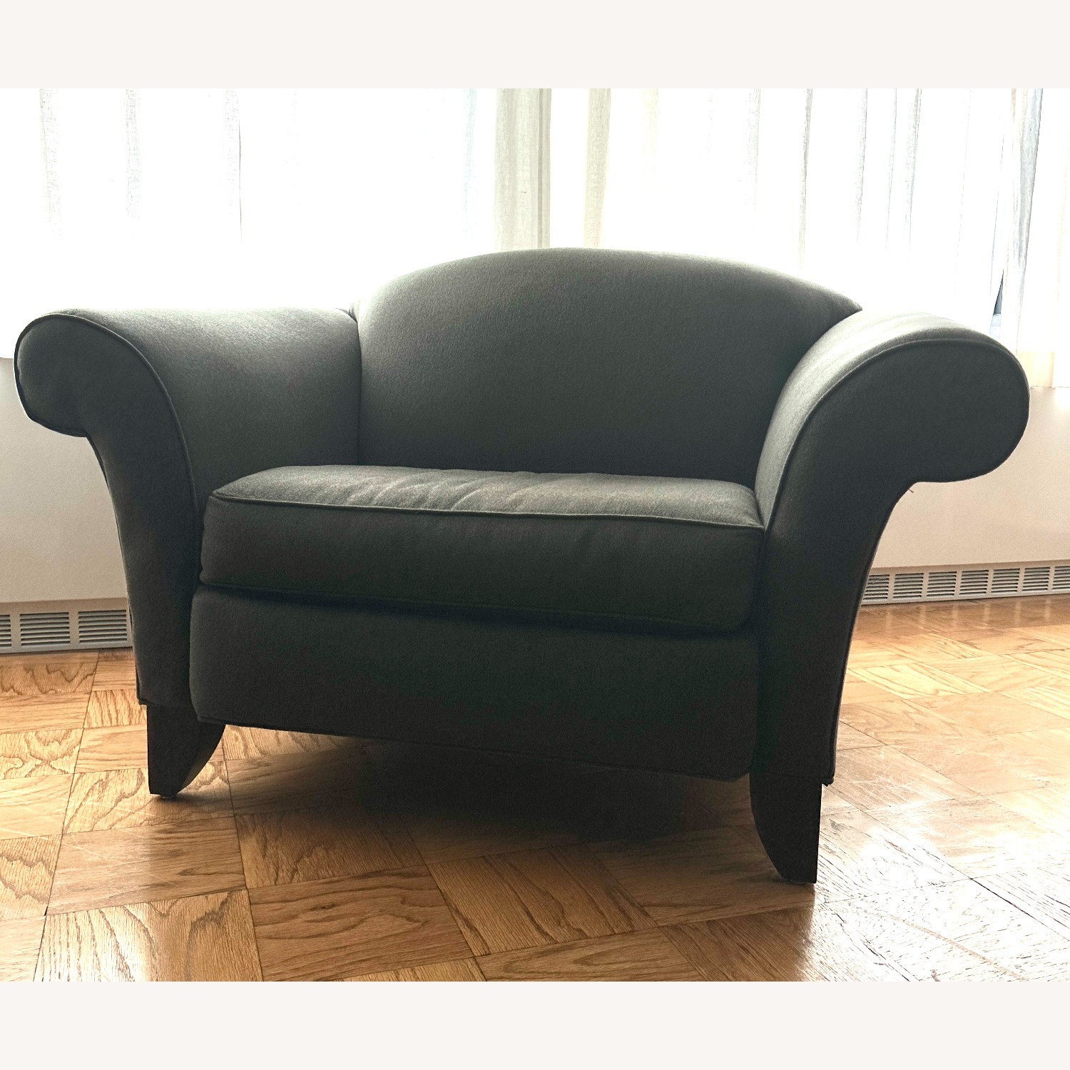 Black Fabric Armchair - image-1