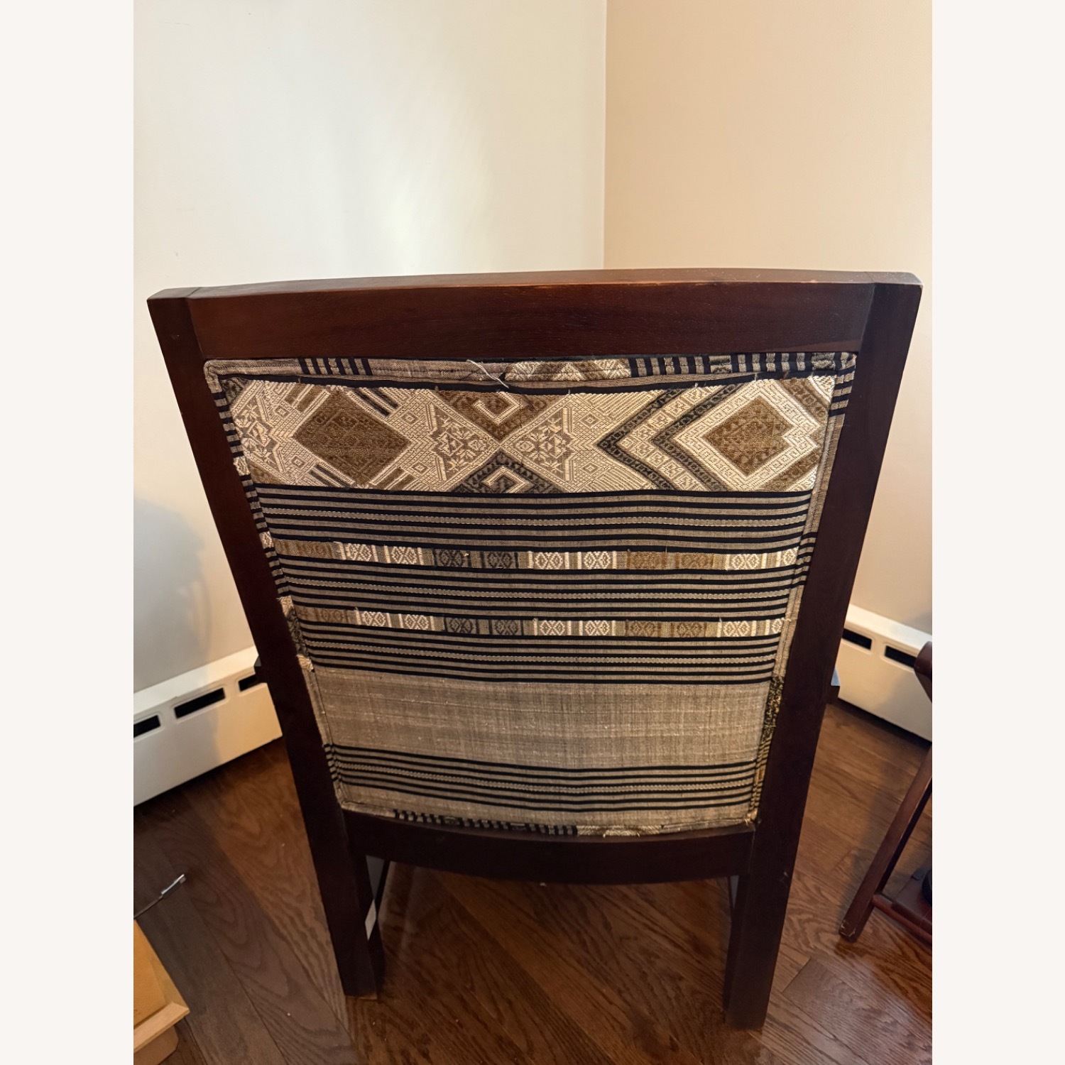 Wood Accent Chairs with Silk Fabric - image-4
