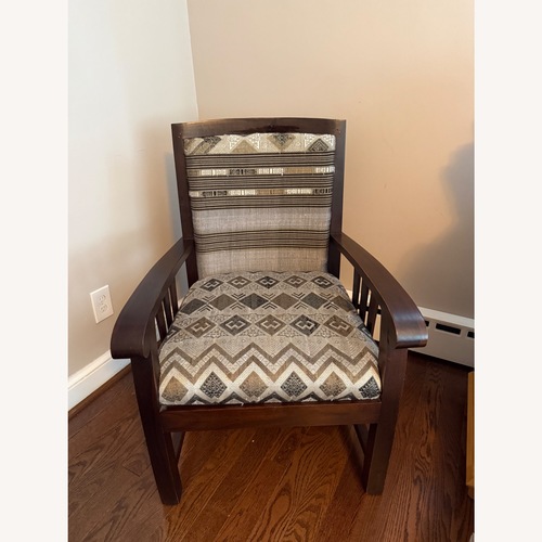 Used Wood Accent Chairs with Silk Fabric for sale on AptDeco