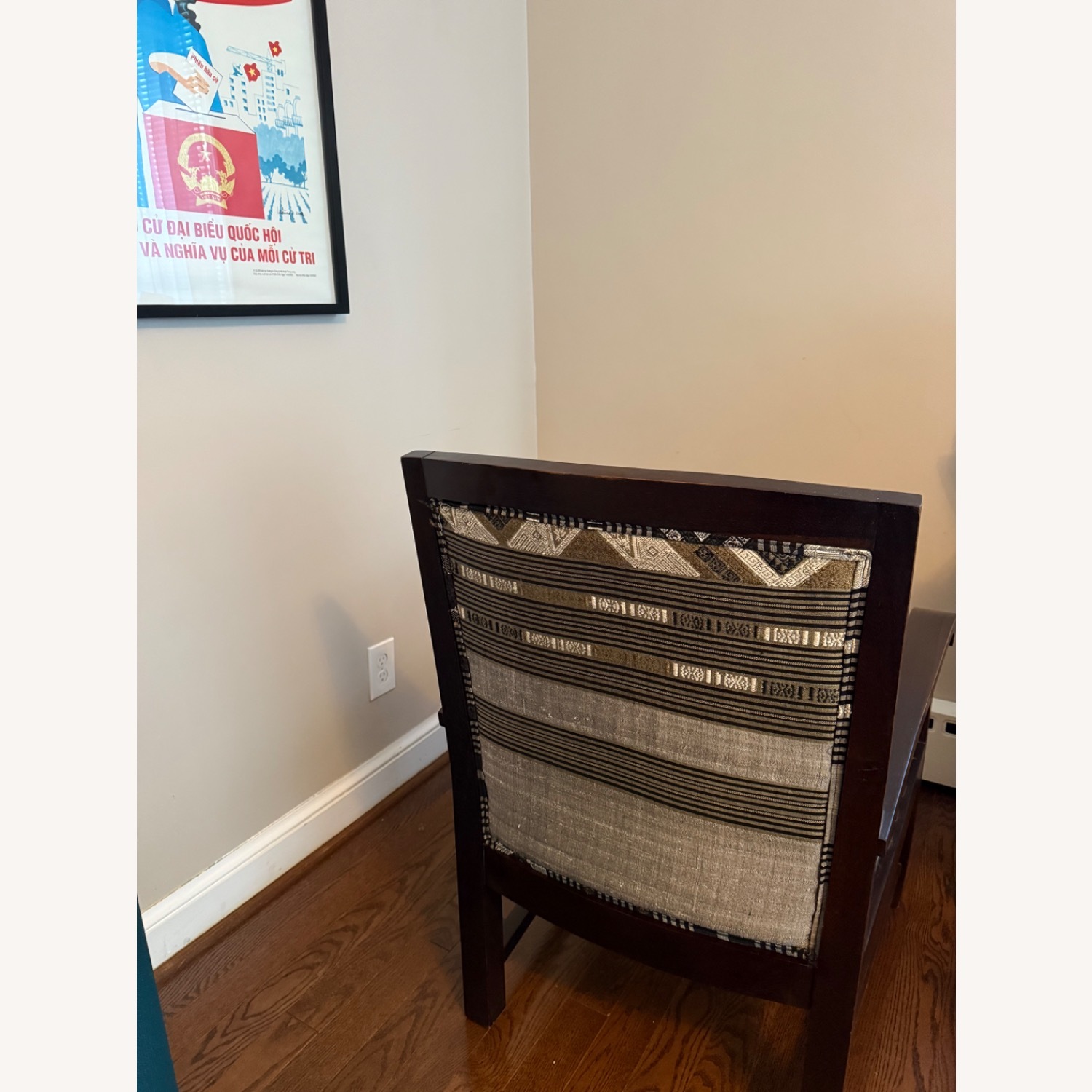 Wood Accent Chairs with Silk Fabric - image-5