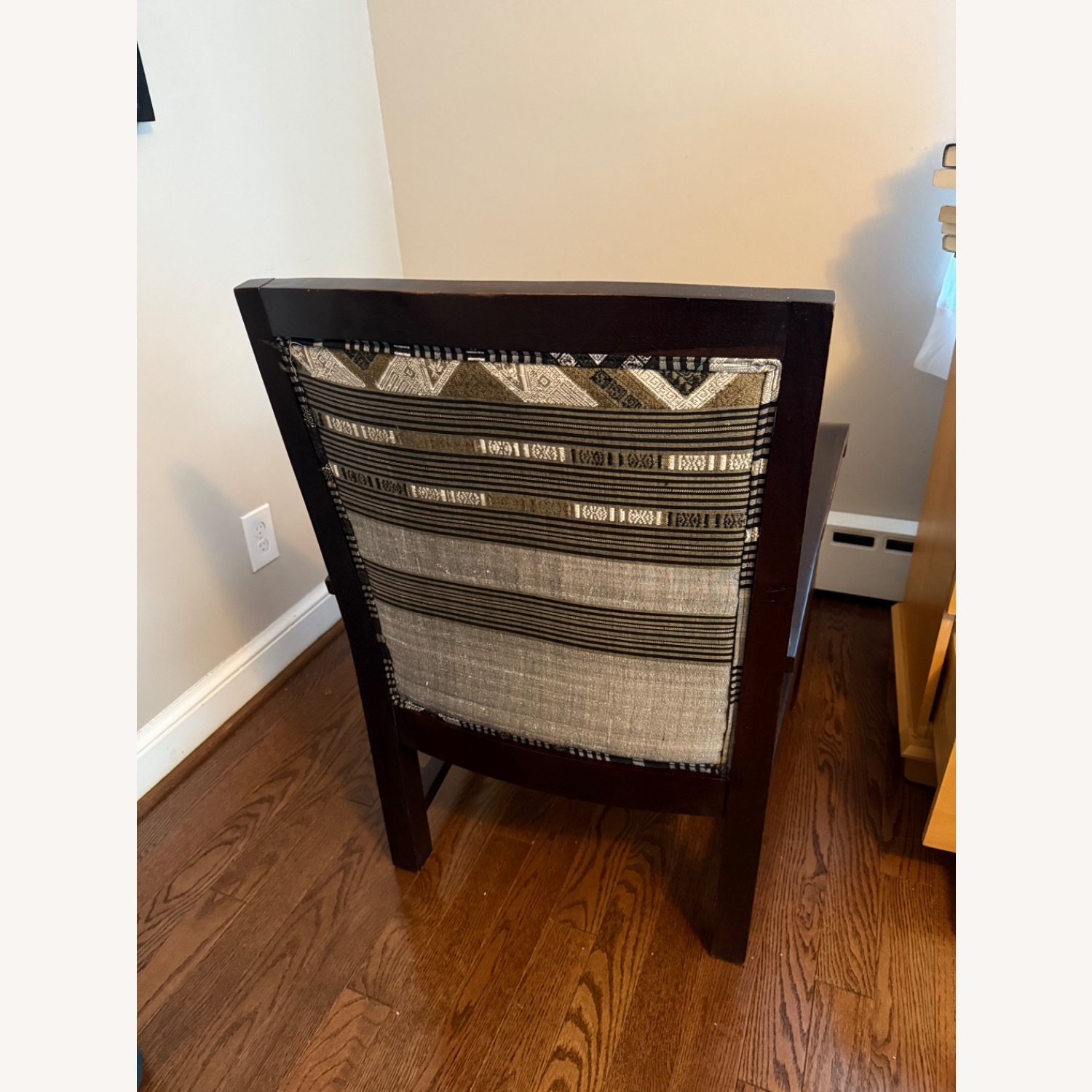 Wood Accent Chairs with Silk Fabric - image-2