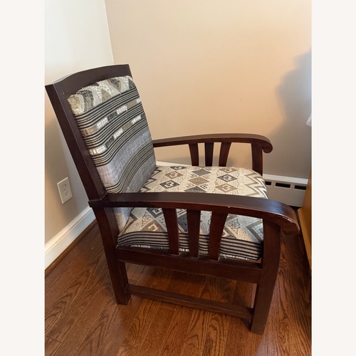 Used Wood Accent Chairs with Silk Fabric for sale on AptDeco