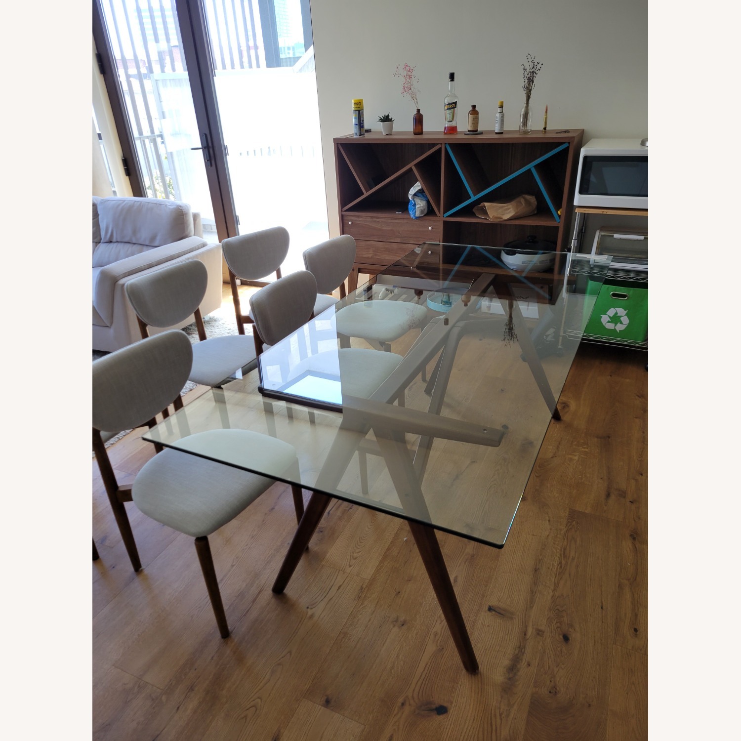 West Elm Jensen Dark Brown Glass Dining Table - image-3