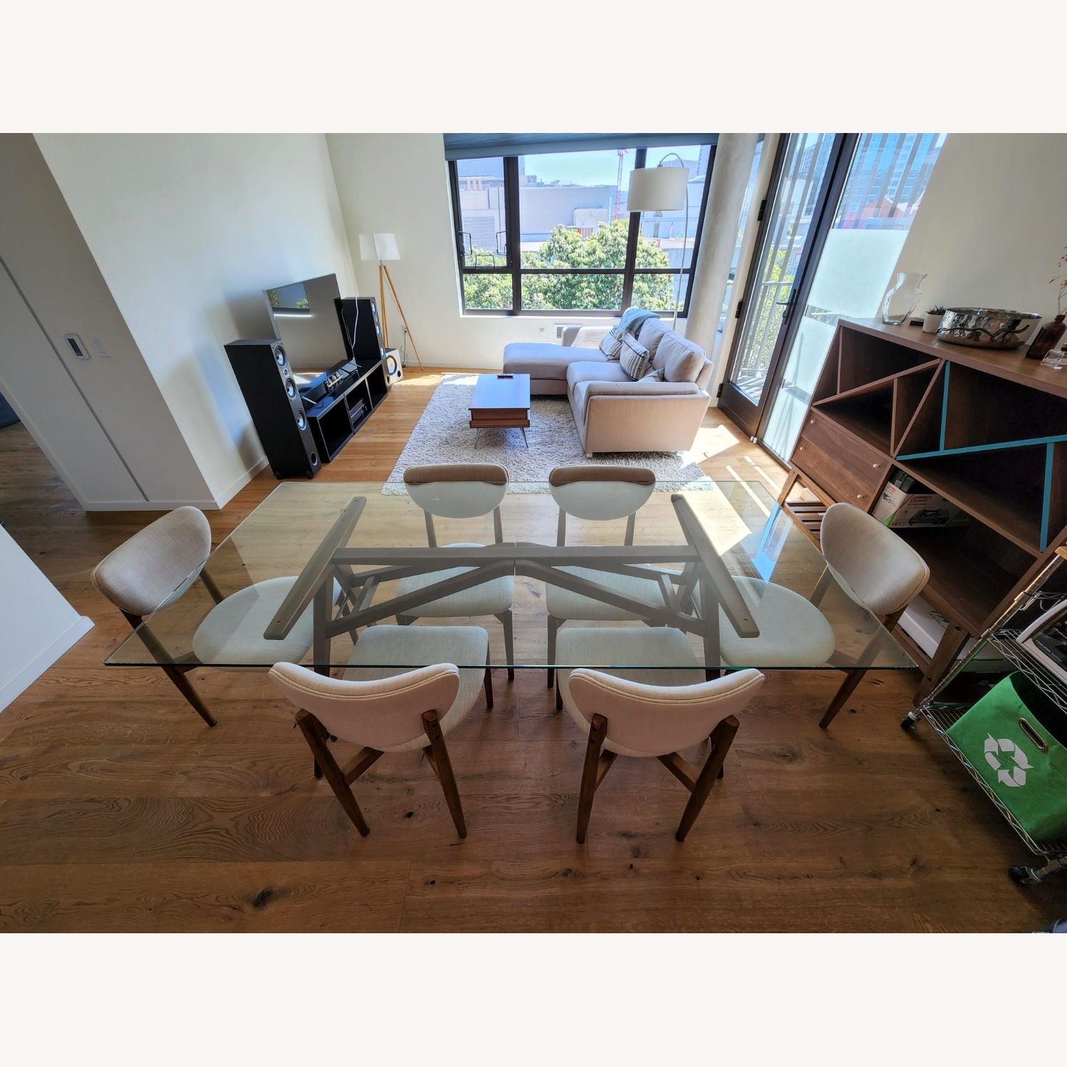 West Elm Jensen Dark Brown Glass Dining Table - image-4