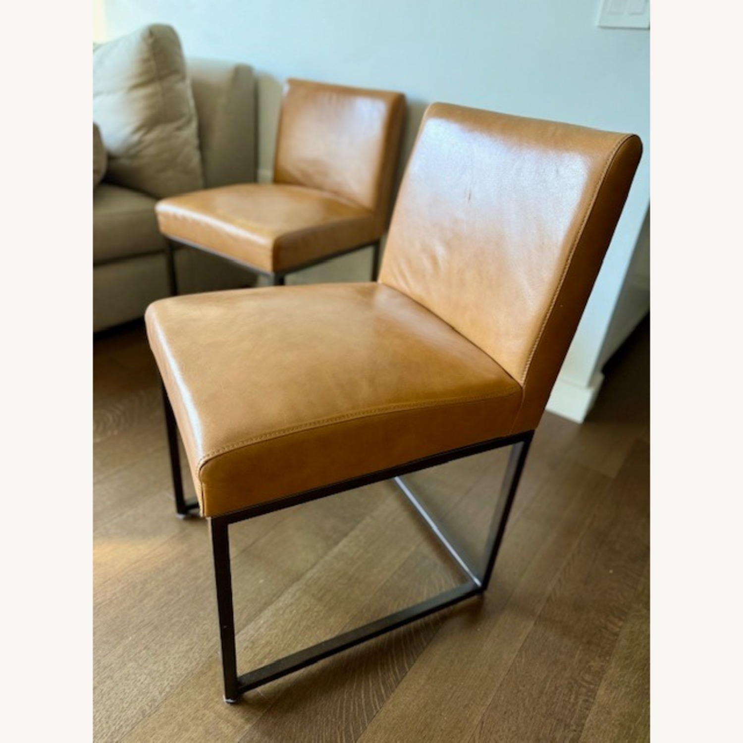 Article Oscuro Light Brown Leather Dining Chairs - image-3