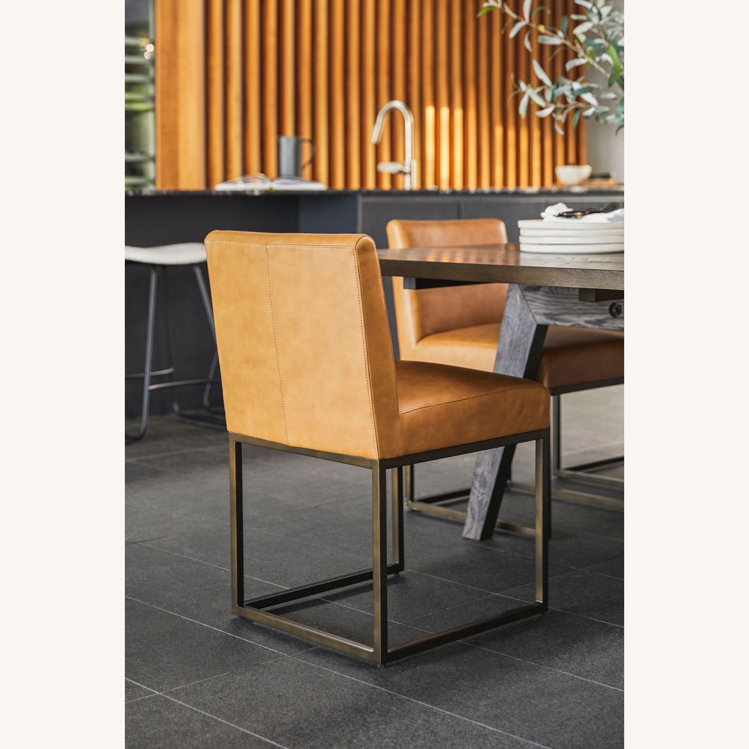 Article Oscuro Light Brown Leather Dining Chairs - image-1