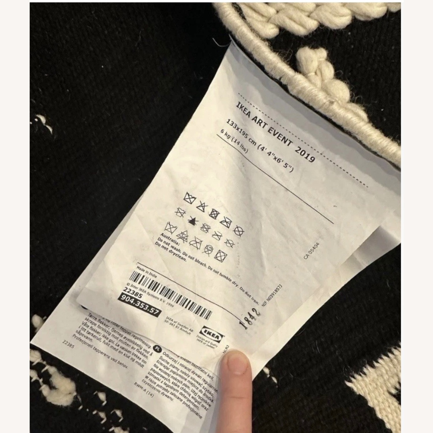 IKEA Unbekannt Black Area Rug 4' x 6' - image-3