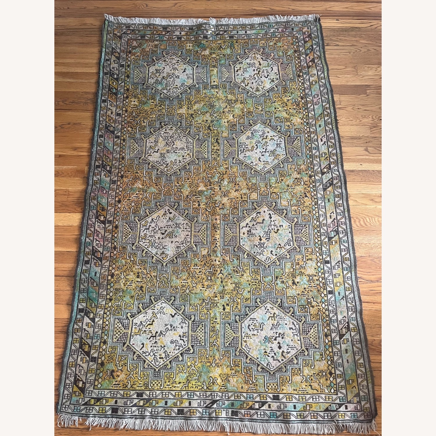 Antique Persian Wool Area Rug - image-1
