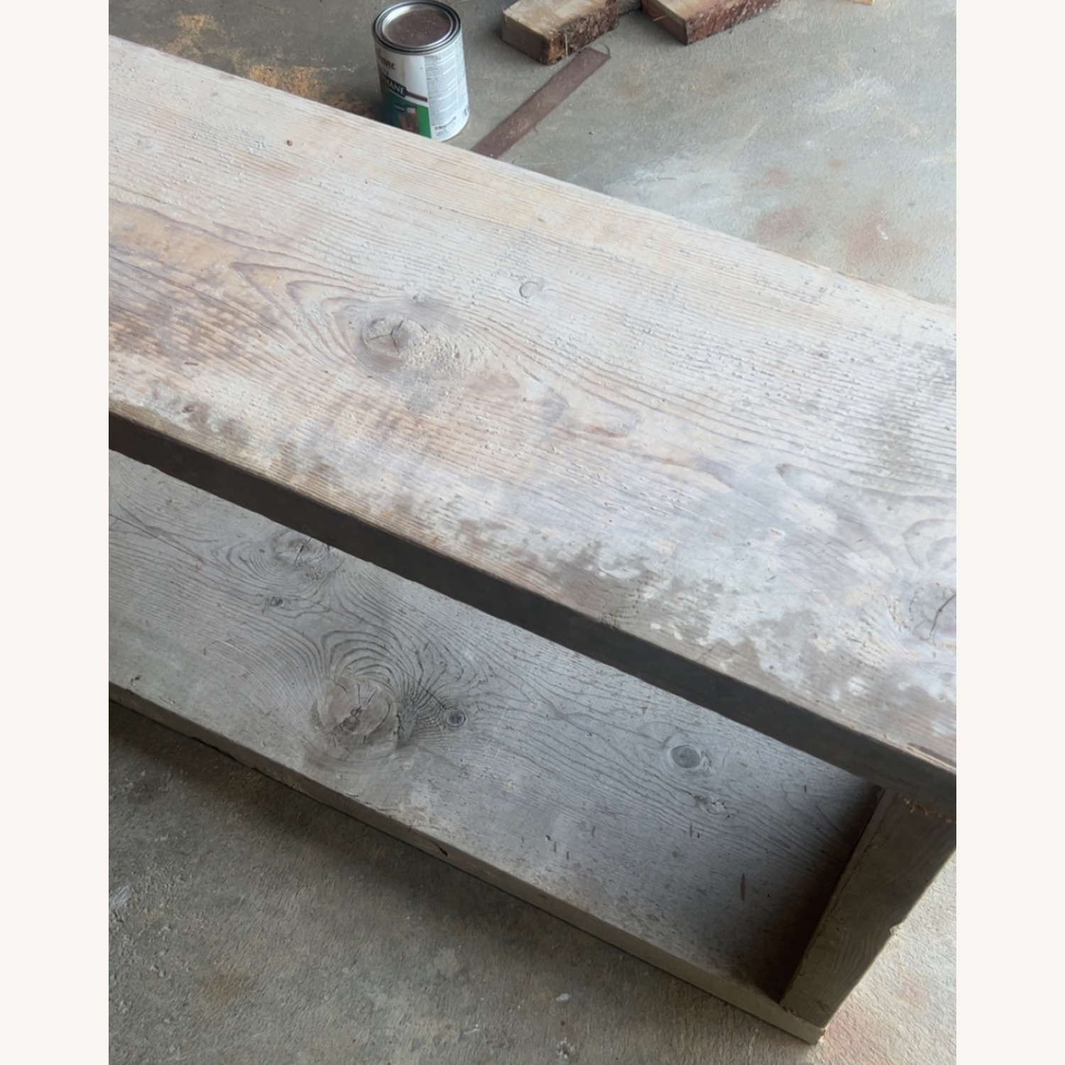Grey Wooden Rustic Bench - image-4
