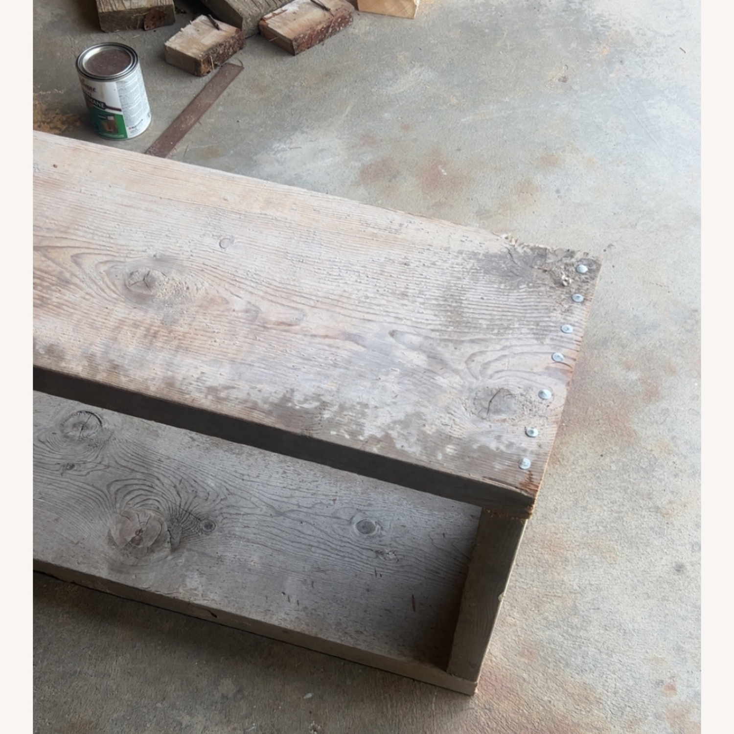 Grey Wooden Rustic Bench - image-3