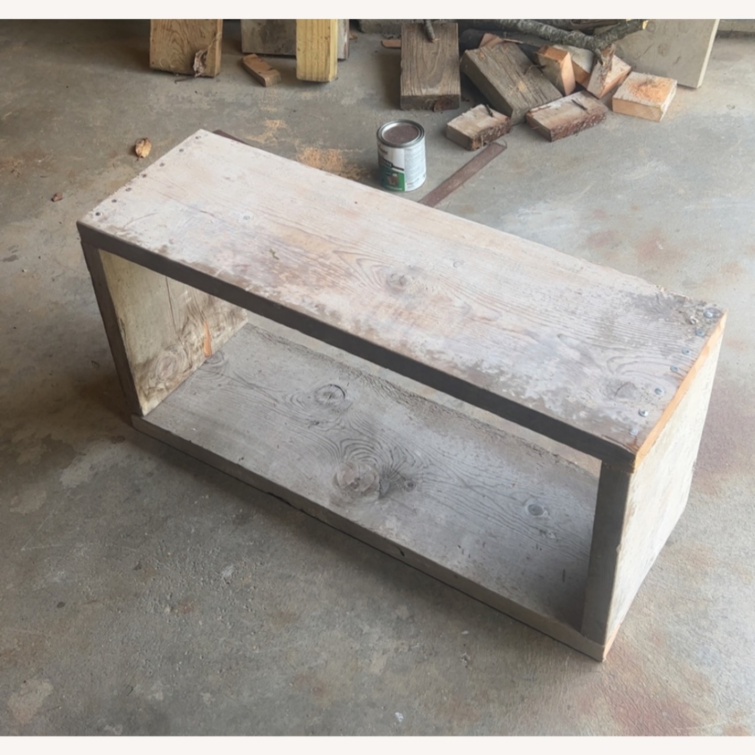 Grey Wooden Rustic Bench - image-1