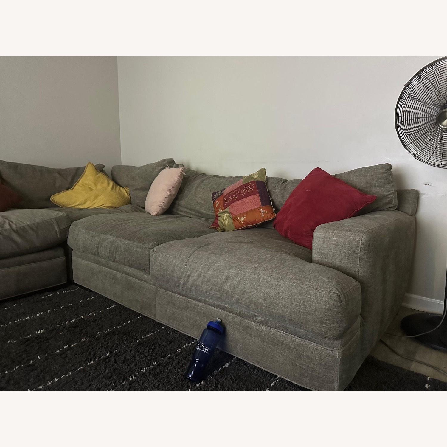 Dark Gray Fabric 2 Piece Sectional - image-3