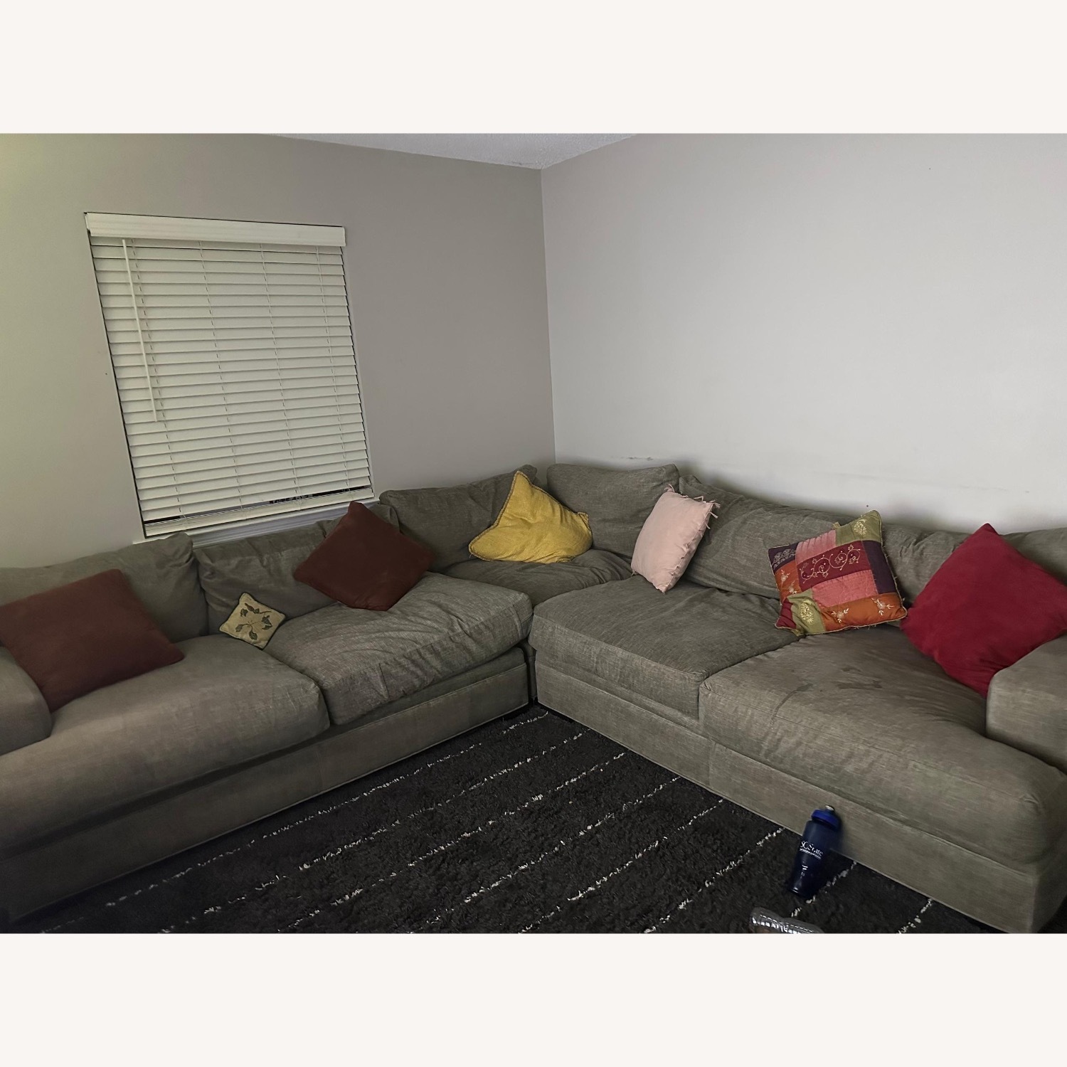 Dark Gray Fabric 2 Piece Sectional - image-0