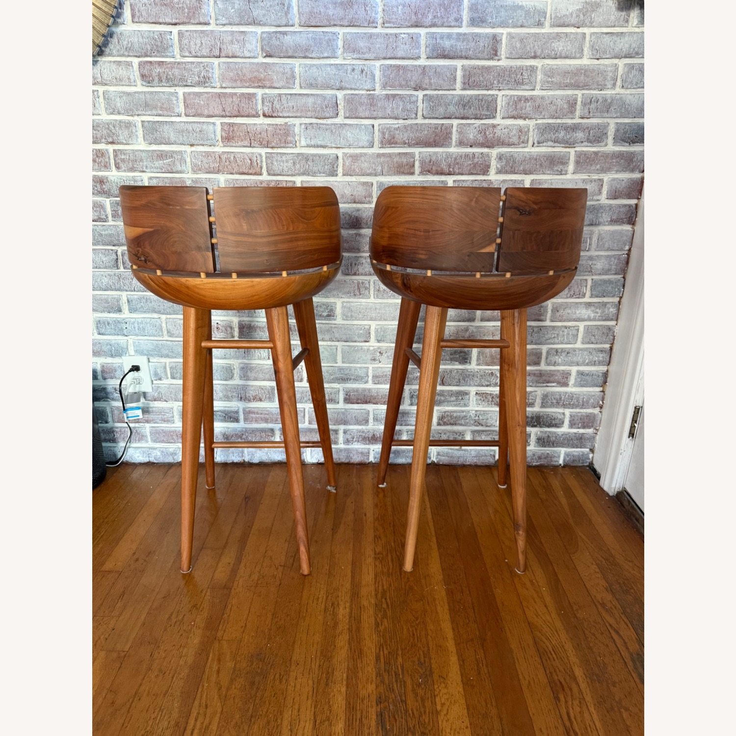 Curva Solid Walnut Barstools by Newel Modern - image-2