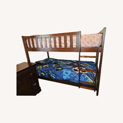 Used Value City Furniture Dark Brown Wood Bunk Bed for sale on AptDeco