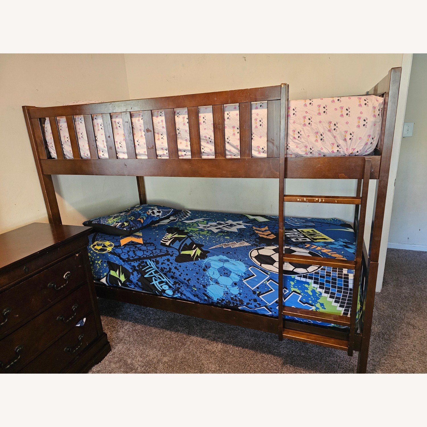 Value City Furniture Dark Brown Wood Bunk Bed - image-3