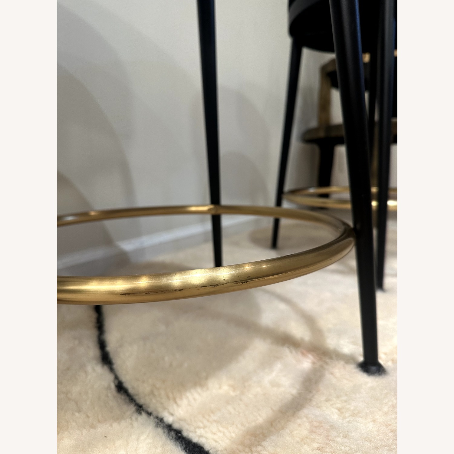 CB2 Atlas Black Velvet Counter Stool - image-2
