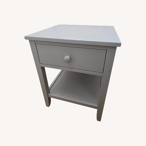 Used Pottery Barn Kids Emerson Light Gray Wood Nightstand for sale on AptDeco