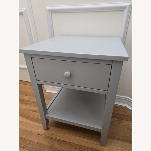 Used Pottery Barn Kids Emerson Light Gray Wood Nightstand for sale on AptDeco